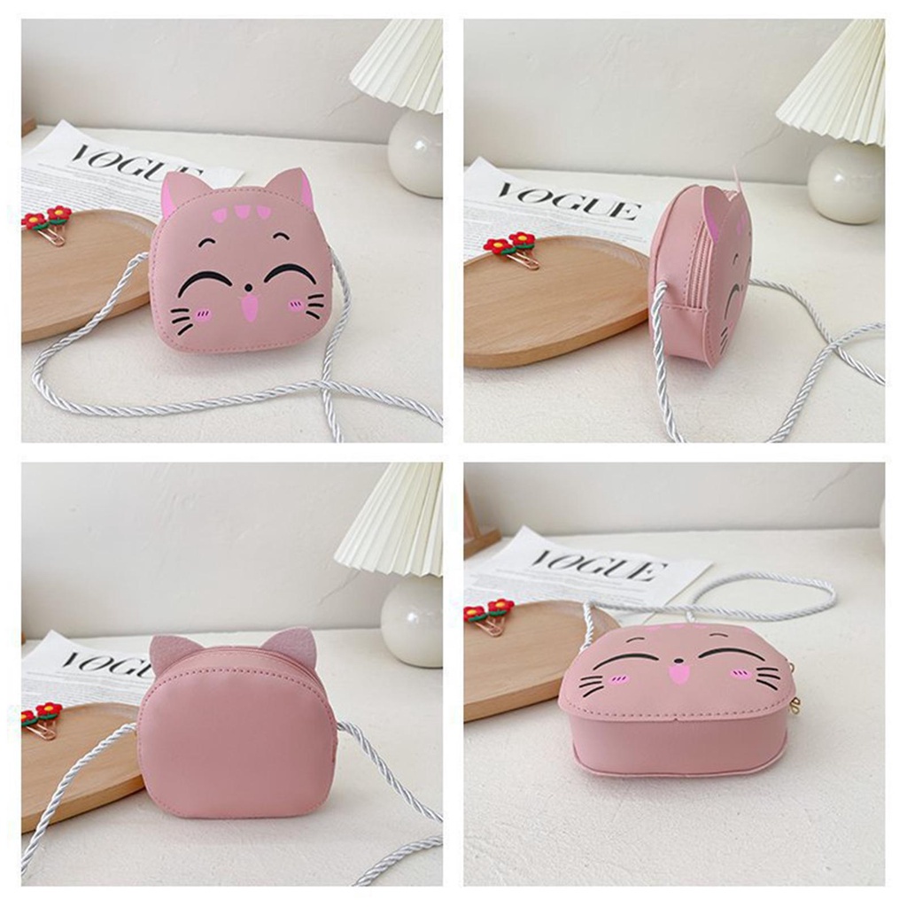 Dễ Thương Túi Đeo Chéo mini q4k2 Hình Mèo Hoạt Hình Đáng Yêu Cho Bé Gái