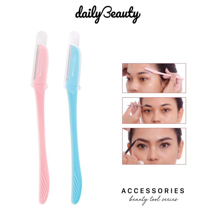 Dao tỉa lông mày VACOSI Eyebrow Knife, Dụng cụ tỉa chân mày dễ dàng sắc nét túi 2 cái Daily Beauty