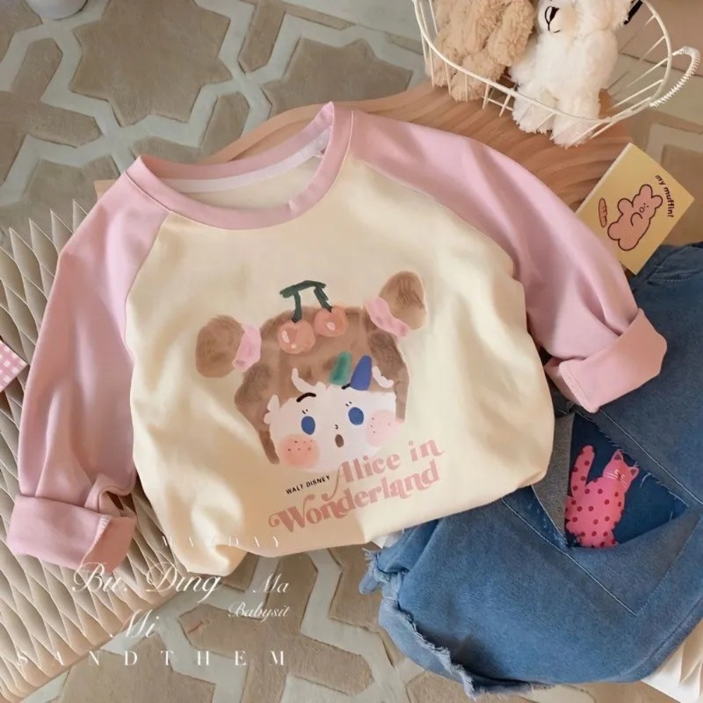 Áo Thun Thiết Kế Mới Thời Trang Mùa Xuân Thu Dành Cho Bé Gái