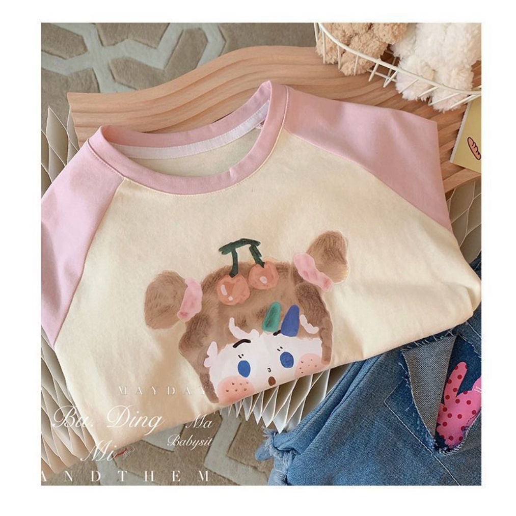 Áo Thun Thiết Kế Mới Thời Trang Mùa Xuân Thu Dành Cho Bé Gái