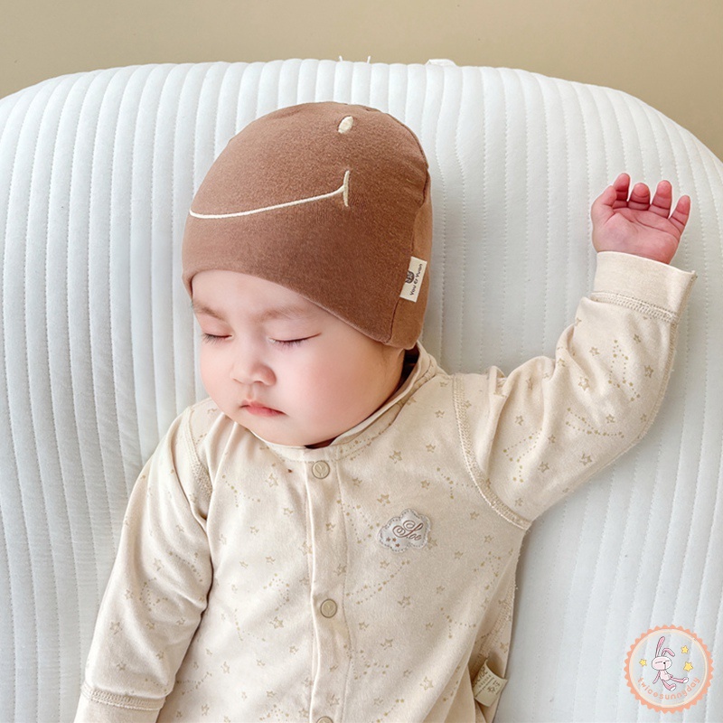 Mũ bonnet Mỏng Họa Tiết Hoạt Hình Dễ Thương Cho Bé Sơ Sinh 0-6 Tháng Tuổi