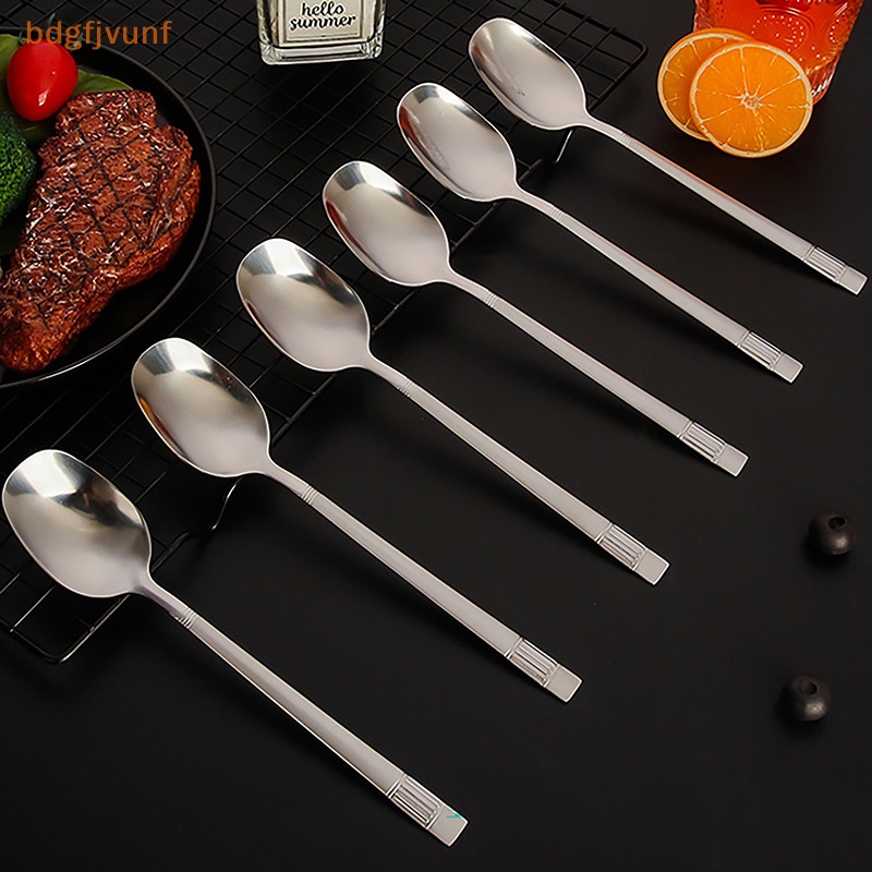 Muỗng Cà Phê / Ăn Tráng Miệng Bằng Thép Không Gỉ Tay Cầm Dài Sáng Tạo vn