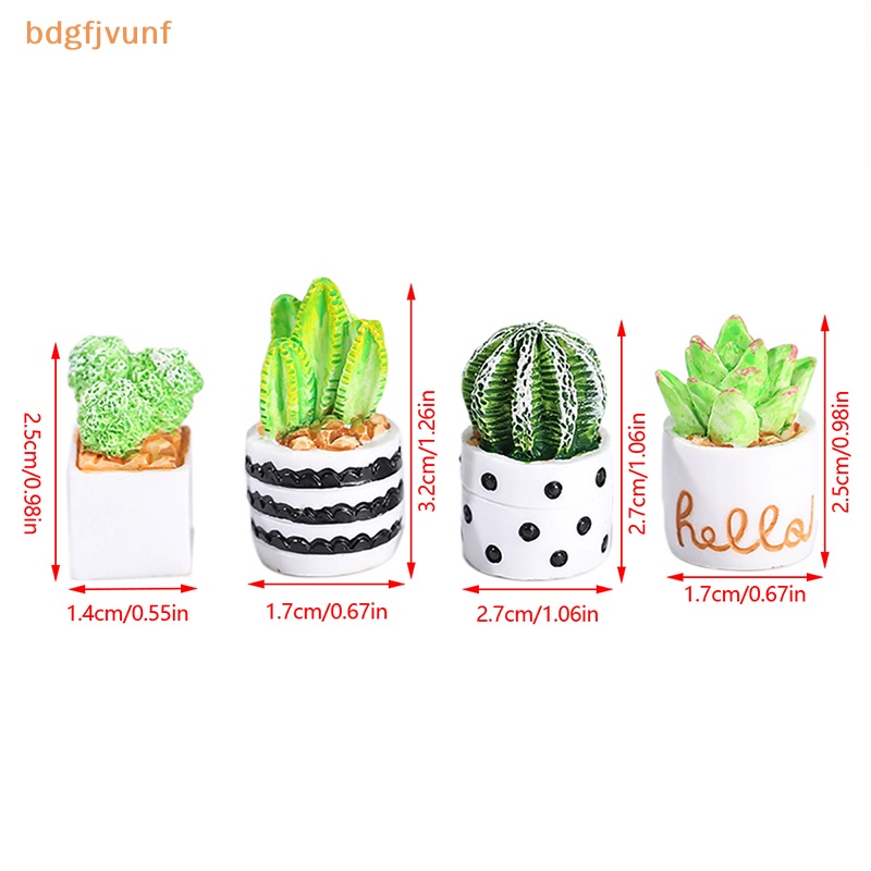 Set 1 / 4 Chậu Cây Mini Tỉ Lệ 1: 12 Dùng Để Trang Trí Tiểu Cảnh / Nhà Búp Bê vn