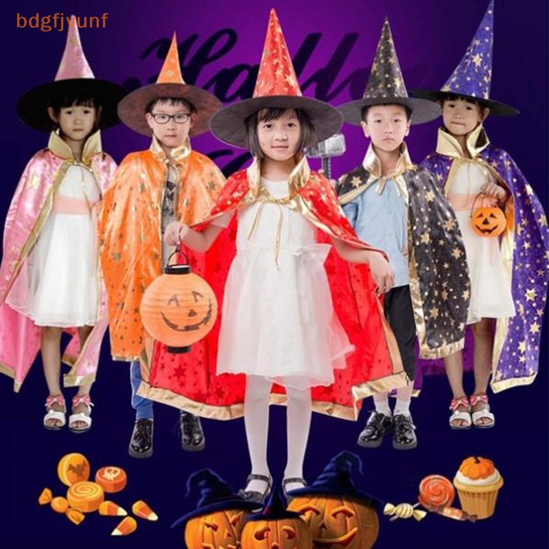 Bộ 2 Món Áo Choàng Và Nón Hóa Trang Phù Thủy Cho Bé Dịp halloween vn