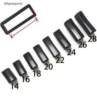Vòng cao su silicone màu đen 7 kích cỡ 14-26mm cho đồng hồ đeo tay