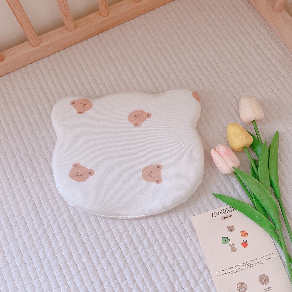 Gối chống bẹp đầu, gối lõm cao su non Monona, vỏ tháo rời dễ vệ sinh, ruột gối siêu mềm