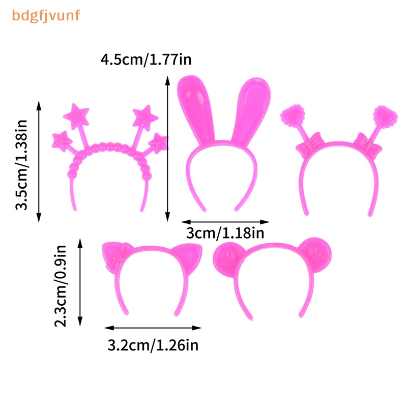 Set 5 Băng Đô Tai Thỏ / Mèo / Gấu mini 30cm Cho Búp Bê vn