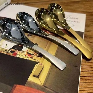 Muỗng súp inox mạ vàng / bạc mặt gương đánh bóng cho bàn ăn / cà phê / gia đình