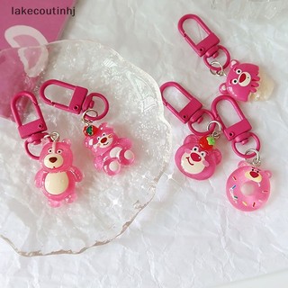 Lu móc khóa hình gấu dâu tây mini dễ thương dùng làm quà tặng
