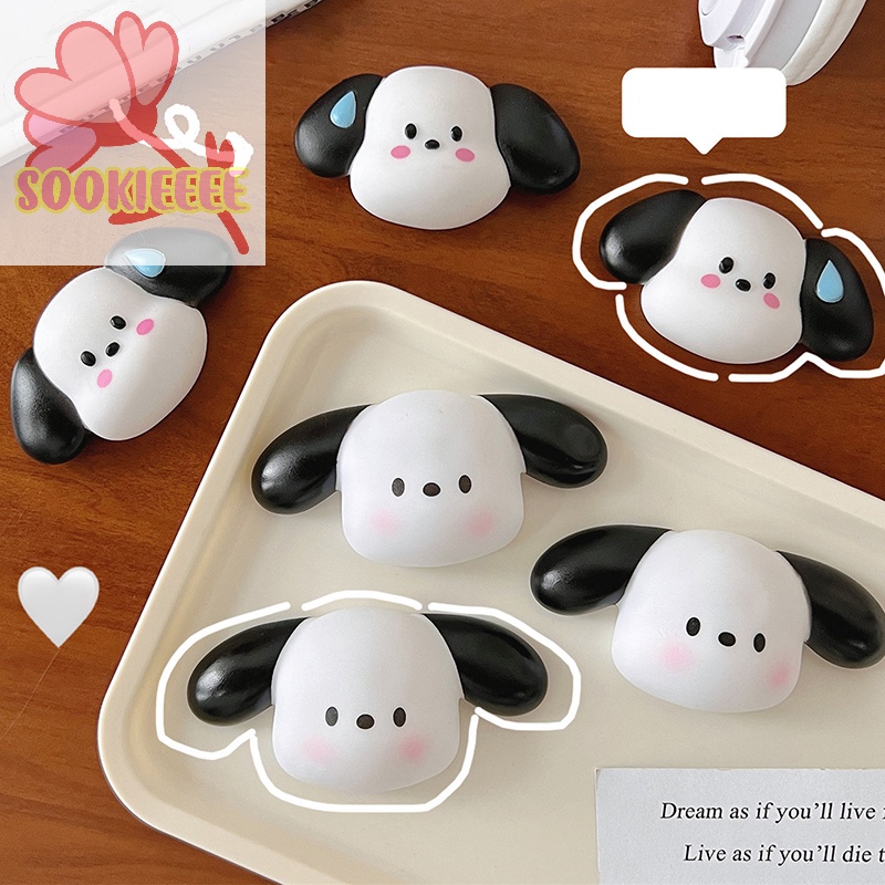 Miếng dán SayMakerLace silicon hình chú chó hoạt họa 3D DIY trang trí điện thoại/ máy tính/ cốc nước/ đồ chơi trẻ em