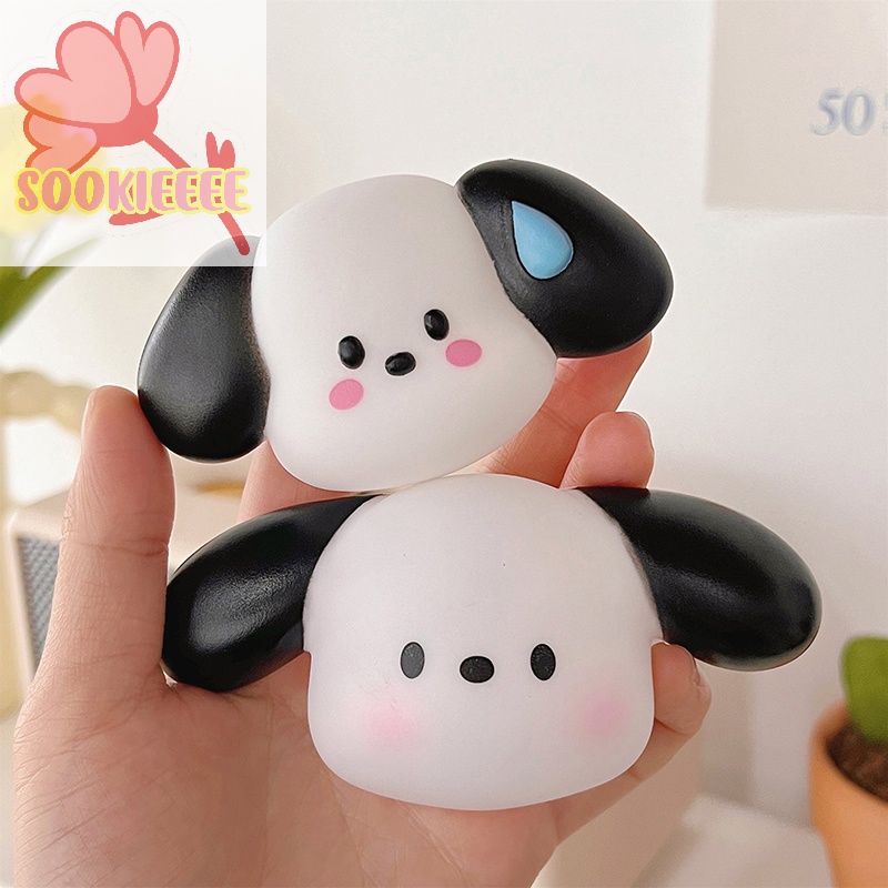 Miếng dán SayMakerLace silicon hình chú chó hoạt họa 3D DIY trang trí điện thoại/ máy tính/ cốc nước/ đồ chơi trẻ em