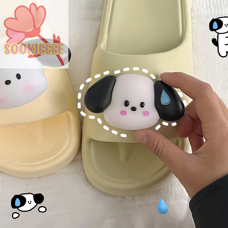 Miếng dán SayMakerLace silicon hình chú chó hoạt họa 3D DIY trang trí điện thoại/ máy tính/ cốc nước/ đồ chơi trẻ em