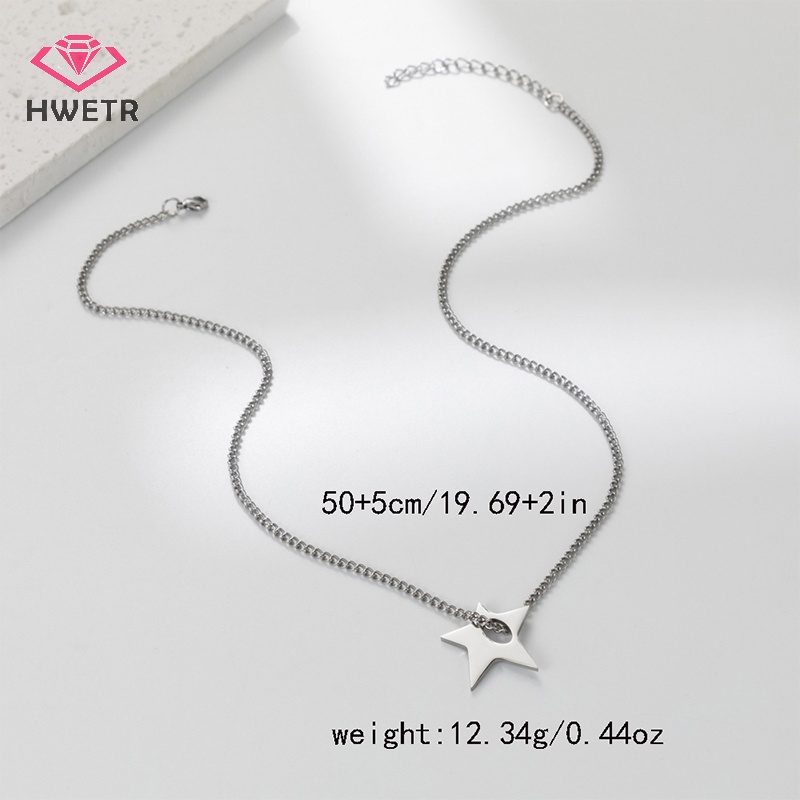 Vòng cổ Bằng Thép Titan Mặt Ngôi Sao Phong Cách hip hop Hàn Quốc y2k Thời Trang Cho Nam Và Nữ Mới