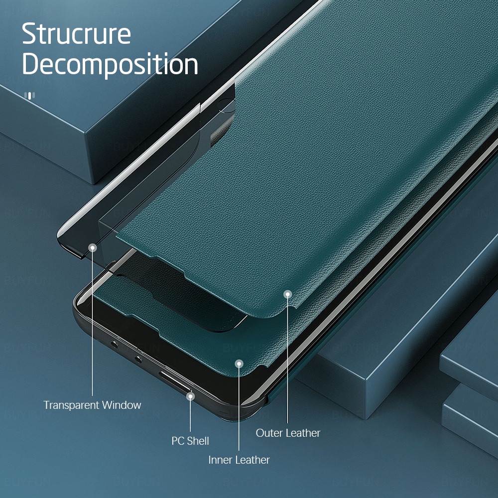 Auto Sleep Wake Up Smart View Magnetic Flip Casing For Apple Iphone 15 Pro Max Plus 15Plus 15Pro Iphone15 ProMax 5G 2023 Stand Phone Case Shockproof Protect Back Cover Casing