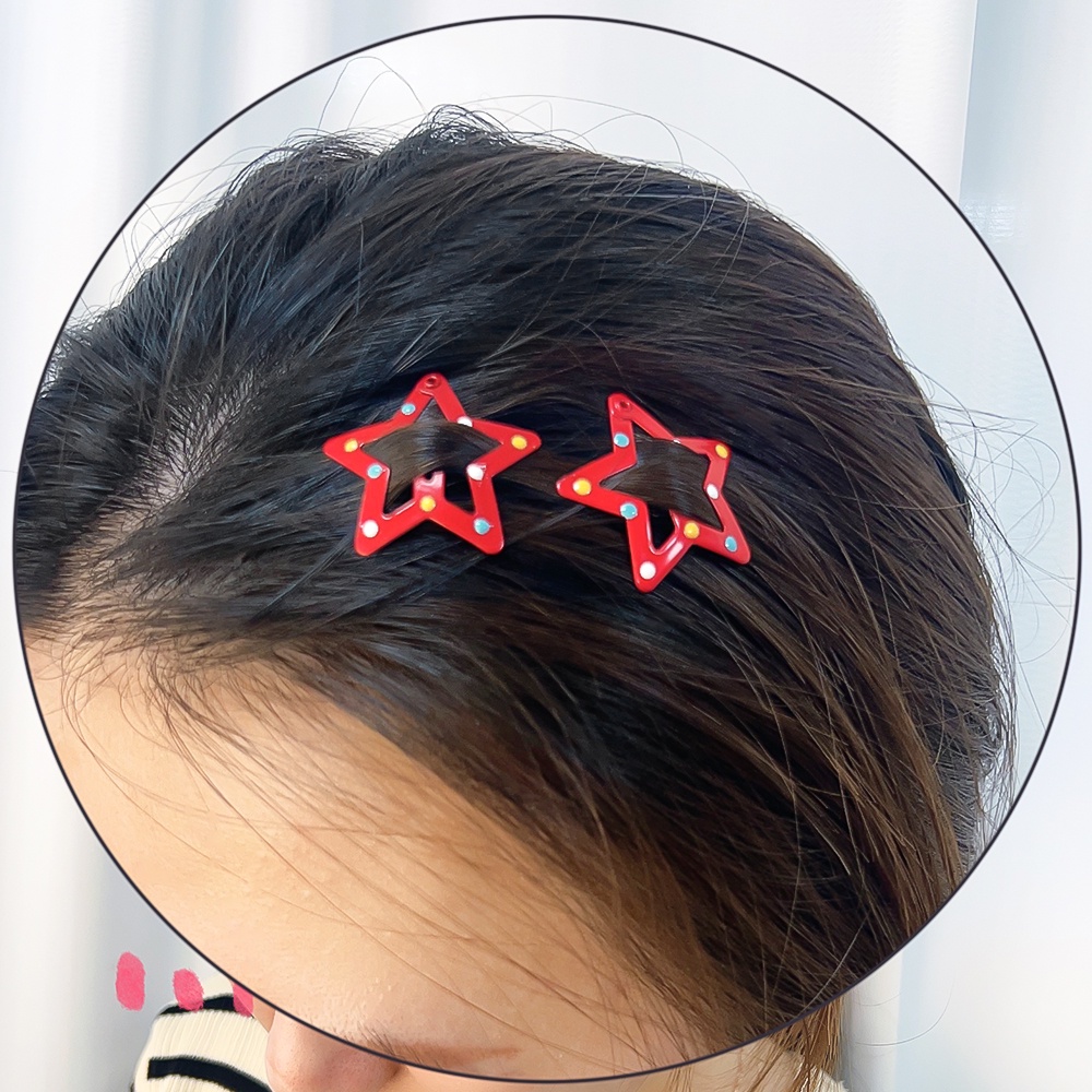 Thời Trang Kẹp Tóc Hình Ngôi Sao Năm Cánh / Giáng Sinh y2k Màu Đỏ / Chấm Bi Cho Nữ