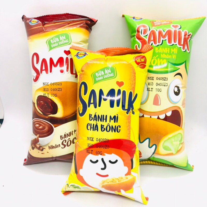 Bánh Mì Tươi SAMILK Hải Minh Ruốc/ Socola/ Cốm 70g ĐỦ VỊ