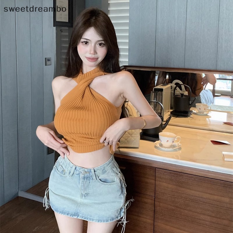 Áo Dệt Kim Sát Nách Cổ Tròn Dáng Ôm Thời Trang Mùa Hè Cho Nữ