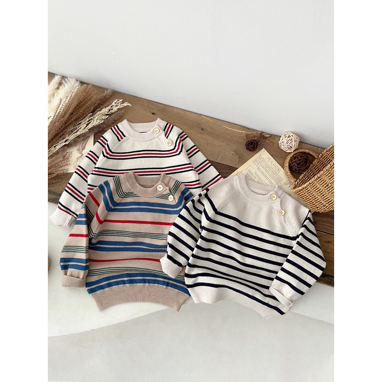 Áo Sweater Dệt Kim Tay Dài Thoải Mái Phong Cách Bắc Âu Cổ Điển Thời Trang Mùa Thu Cho Bé Trai Và Gái