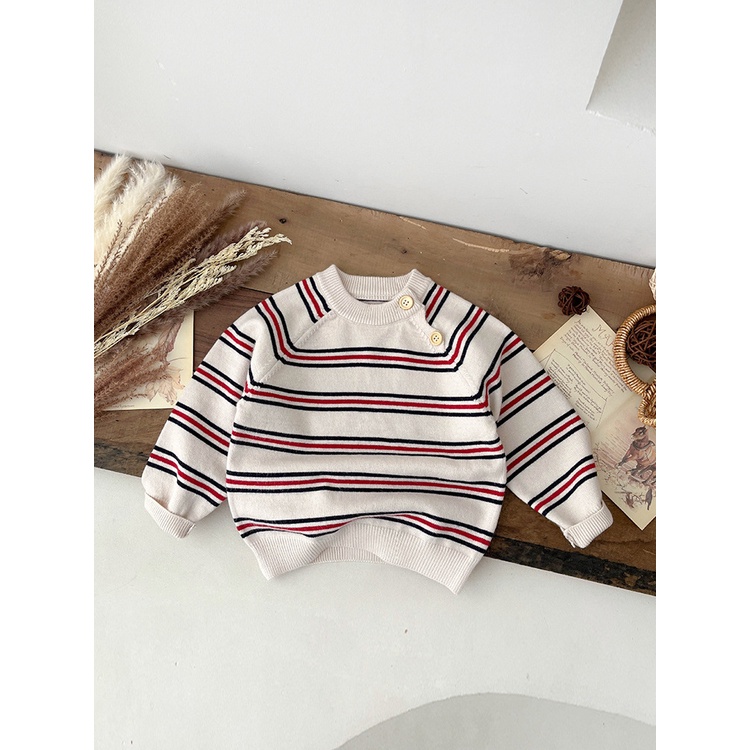 Áo Sweater Dệt Kim Tay Dài Thoải Mái Phong Cách Bắc Âu Cổ Điển Thời Trang Mùa Thu Cho Bé Trai Và Gái