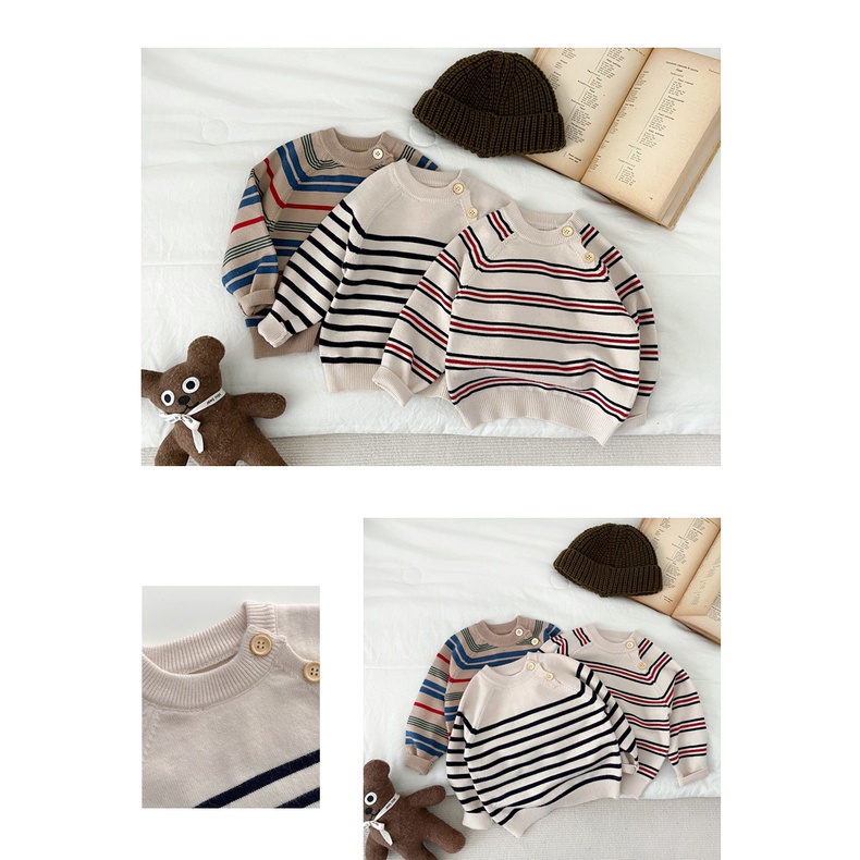 Áo Sweater Dệt Kim Tay Dài Thoải Mái Phong Cách Bắc Âu Cổ Điển Thời Trang Mùa Thu Cho Bé Trai Và Gái