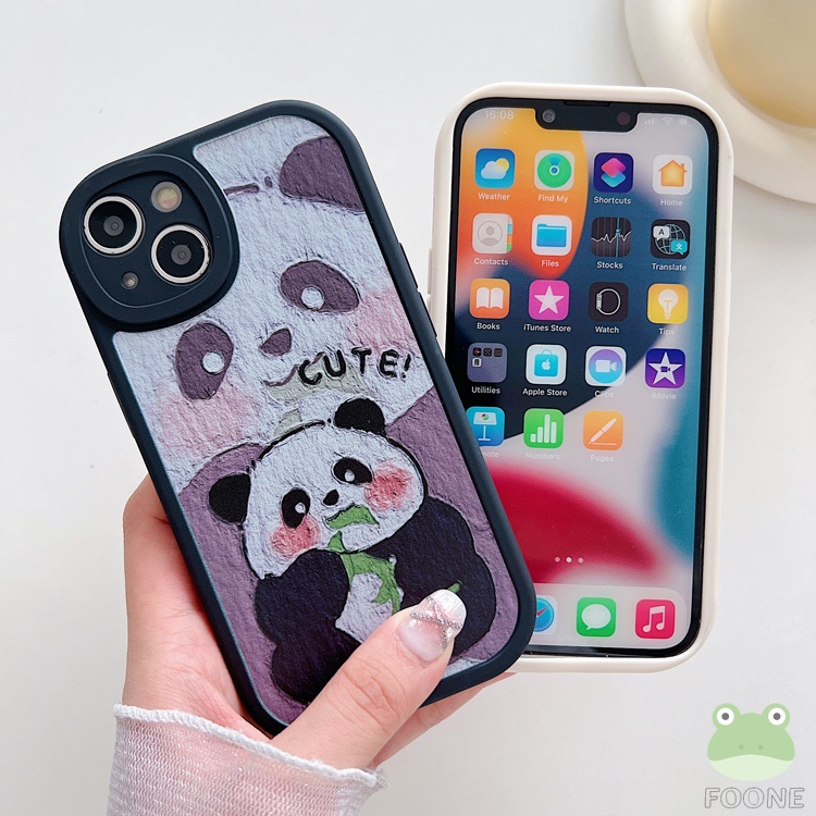 Ốp Điện Thoại Dẻo Họa Tiết Hoạt Hình Gấu Trúc Dễ Thương Cho iphone 14 13 12 11 pro max x xs xr 6 6s 7 8 plus 2022