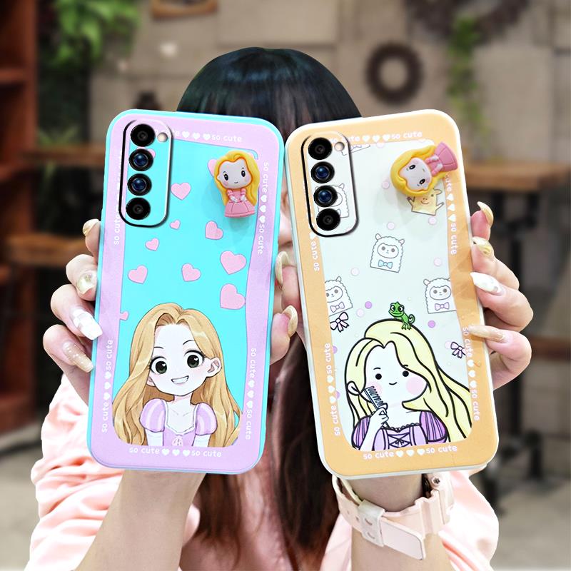 Protective case Rotating bracket Phone Case For OPPO Reno4 Pro 4G soft shell cute Cartoon Liquid silicone shell