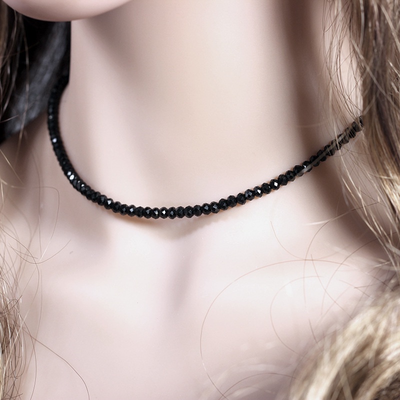 Vòng cổ Mặt Đá Tự Nhiên 2mm Bằng Bạc sterling 925 Cho Nữ