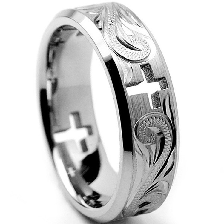 Kofsac Nhẫn Bạc sterling 925 Hình Thánh Giá Phong Cách vintage Thời Trang Cho Cặp Đôi kofsac