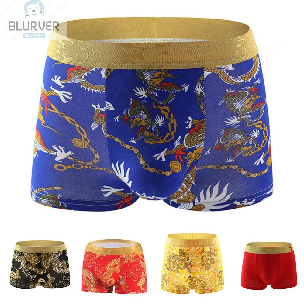 Quần Bơi Ngắn Co Giãn Thoáng Khí Thoải Mái Họa Tiết Rồng Cho Nam
