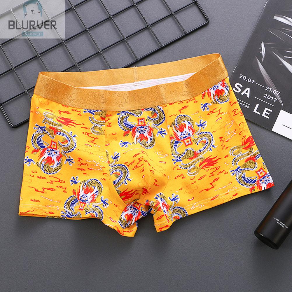 Quần Bơi Ngắn Co Giãn Thoáng Khí Thoải Mái Họa Tiết Rồng Cho Nam