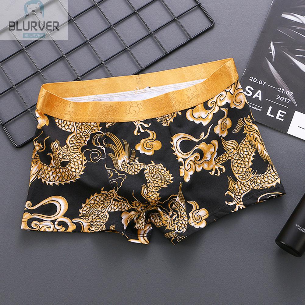 Quần Bơi Ngắn Co Giãn Thoáng Khí Thoải Mái Họa Tiết Rồng Cho Nam