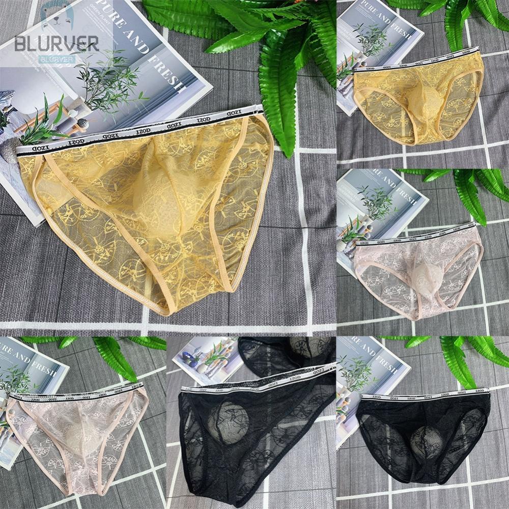 Quần Lót Nam Phối Ren Màu Hồng / Đen / Vàng / Vàng size l 2xl