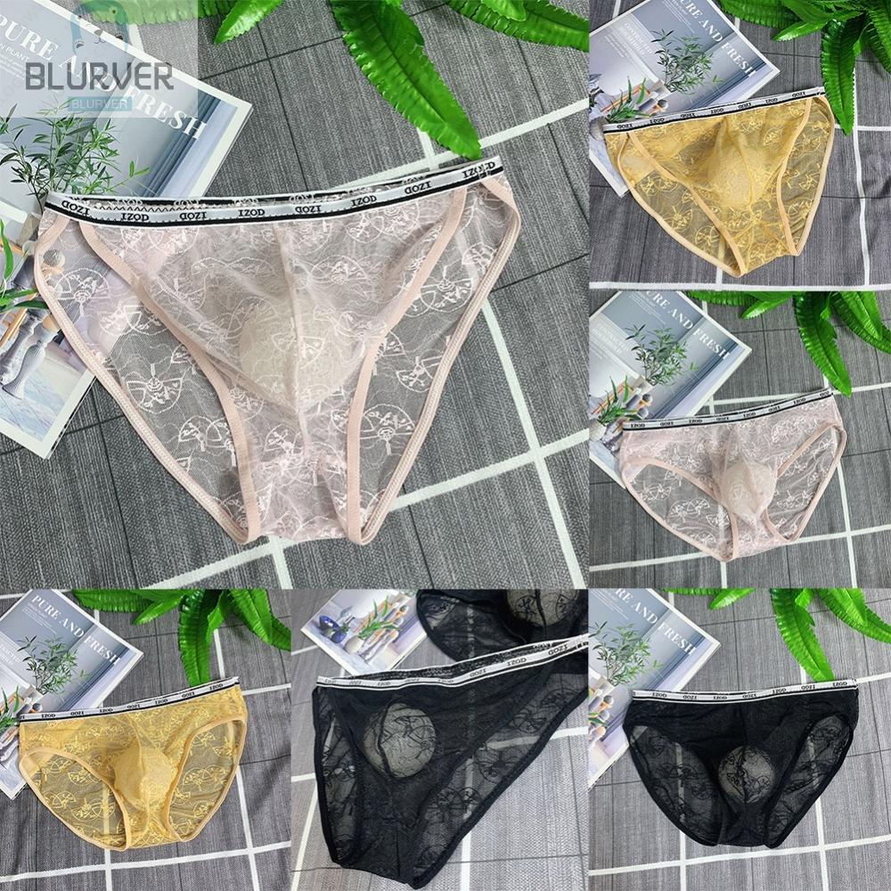 Quần Lót Nam Phối Ren Màu Hồng / Đen / Vàng / Vàng size l 2xl
