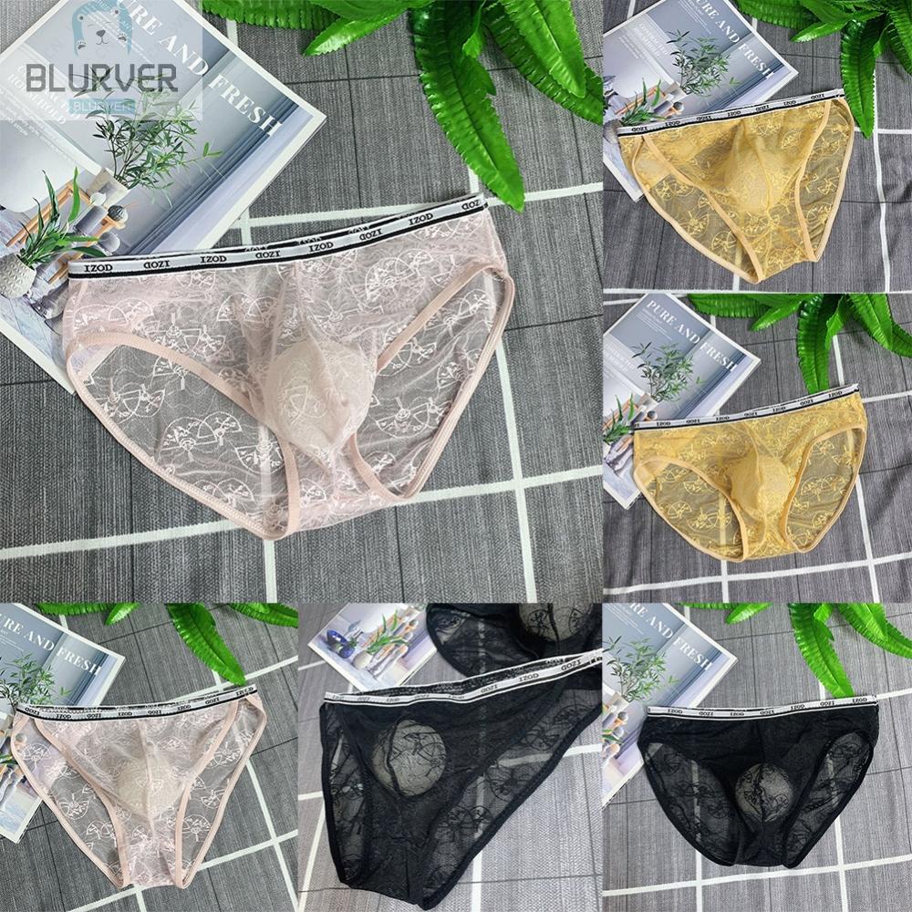 Quần Lót Nam Phối Ren Màu Hồng / Đen / Vàng / Vàng size l 2xl