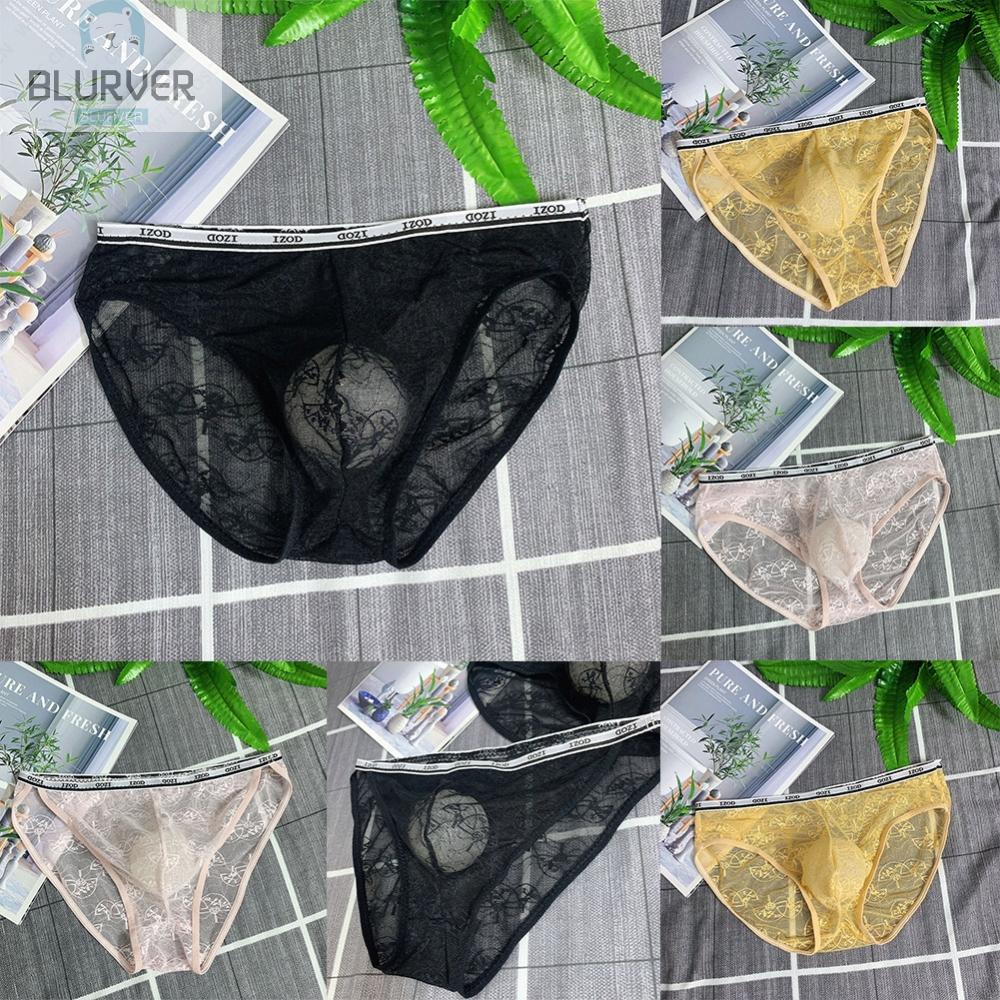 Quần Lót Nam Phối Ren Màu Hồng / Đen / Vàng / Vàng size l 2xl