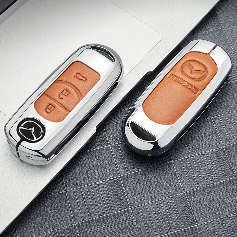 Vỏ Da Kim Loại Bảo Vệ Chìa Khóa Xe Hơi mazda 2 3 6 axela Axelaatenza cx-5 cx-4 cx-7 cx-9 smart 2 / 3