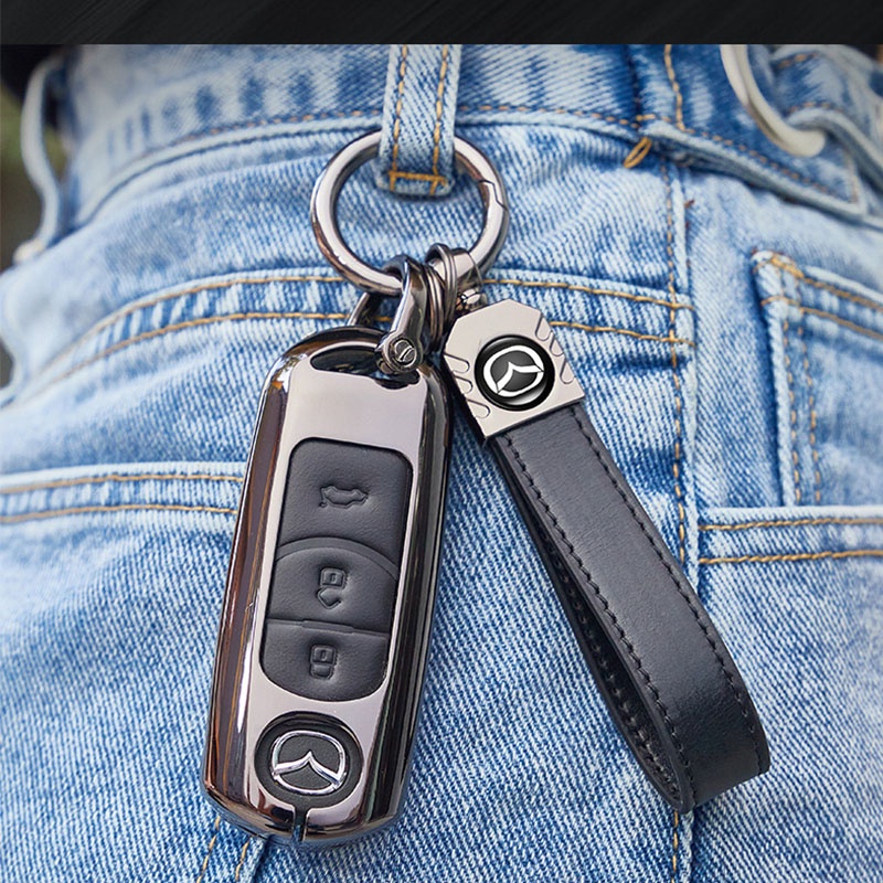 Vỏ Da Kim Loại Bảo Vệ Chìa Khóa Xe Hơi mazda 2 3 6 axela Axelaatenza cx-5 cx-4 cx-7 cx-9 smart 2 / 3