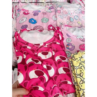 Set đồ bộ gấu hồng ống suông (đồ bộ nữ,đồ ngủ nữ,set đồ bộ nữ,đồ mặc nhà Gugumi)