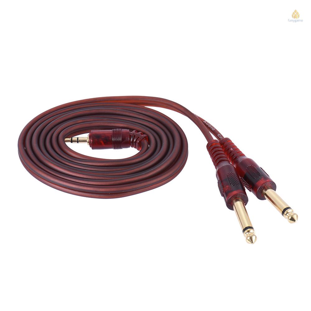 Dây Cáp Âm Thanh 3.5mm 1 / 8 "male Sang dual 6.35mm 1 / 4" ts male Cho Máy Trộn