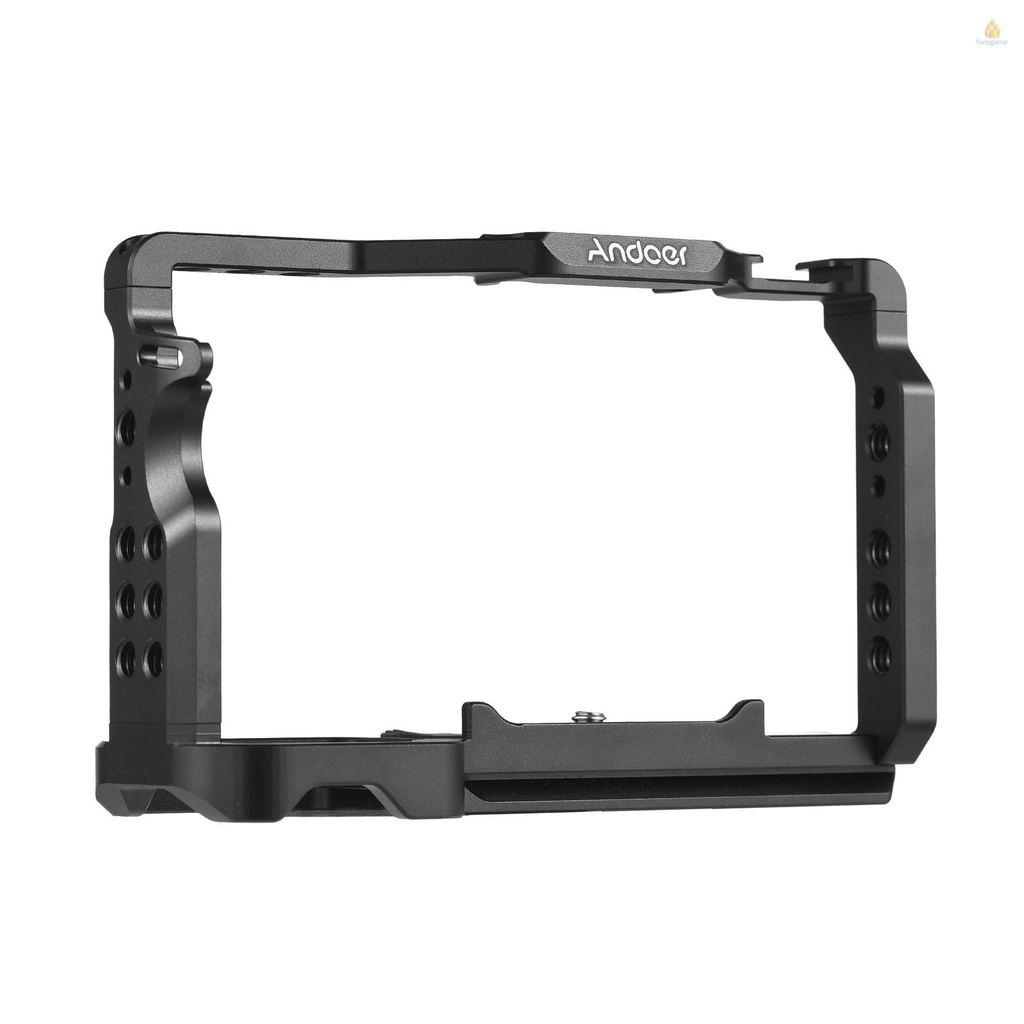 Lồng Máy Ảnh andoer Bằng Hợp Kim Nhôm Với Ngàm cold shoe 1 / 4 inch Thay Thế Cho Máy Ảnh a7c