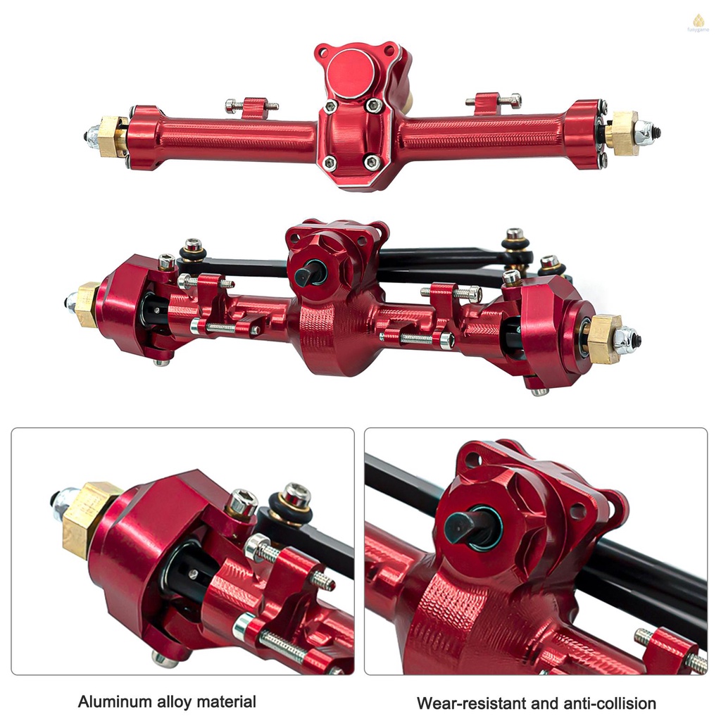 Trục Trước / Sau Bằng Hợp Kim Nhôm Thay Thế Chuyên Dụng Cho Xe Hơi Điều Khiển Từ Xa 1 / 24 axial scx24 90081 axi00005 c10 Axi0006 Axi0002 rc