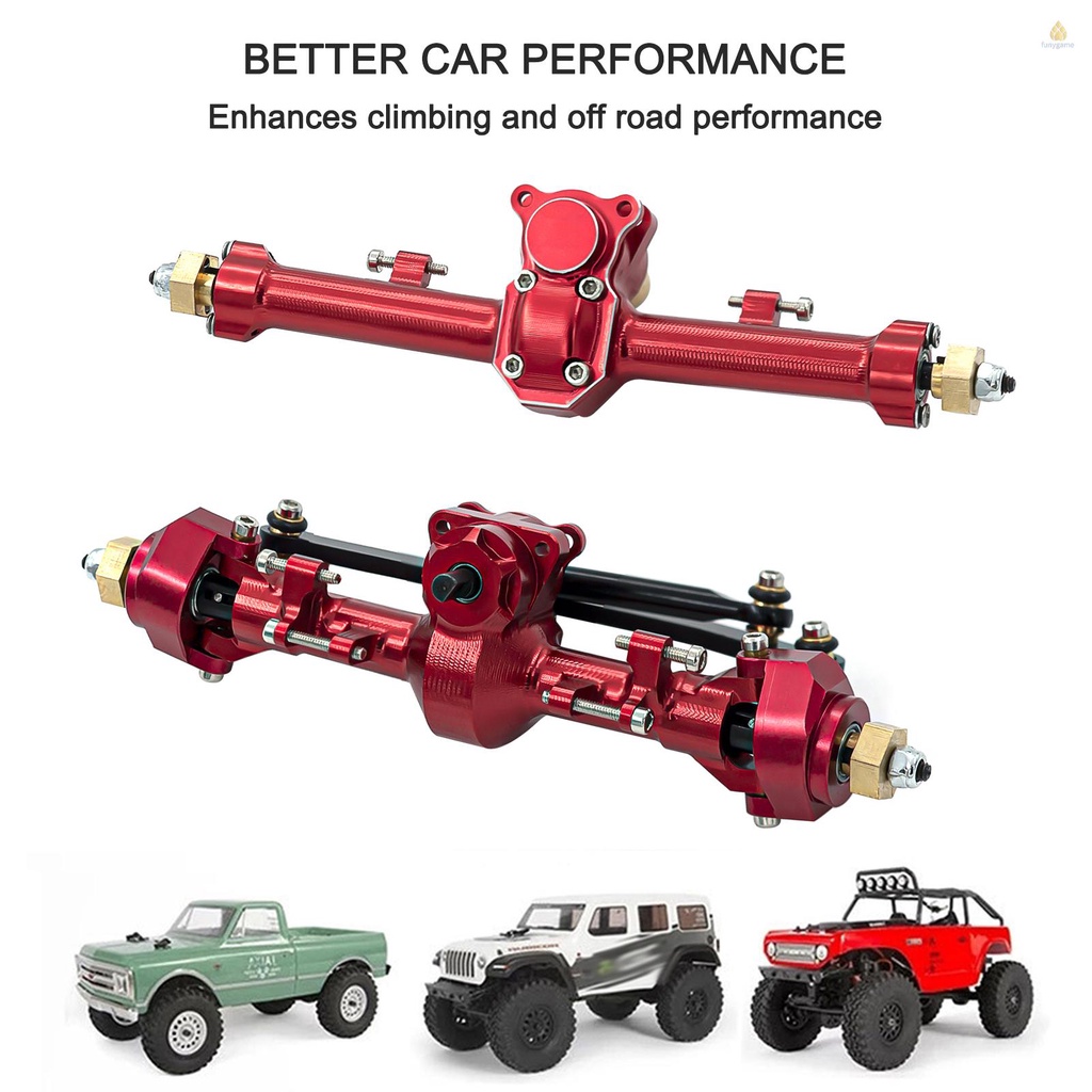 Trục Trước / Sau Bằng Hợp Kim Nhôm Thay Thế Chuyên Dụng Cho Xe Hơi Điều Khiển Từ Xa 1 / 24 axial scx24 90081 axi00005 c10 Axi0006 Axi0002 rc