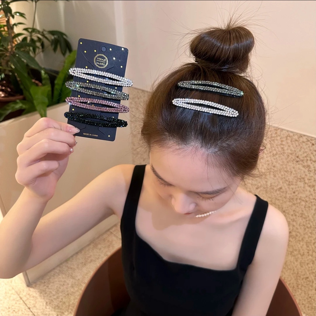 Kẹp Tóc bb Đính Đá Dễ Thương Phong Cách Hàn Quốc Thời Trang Cho Nữ