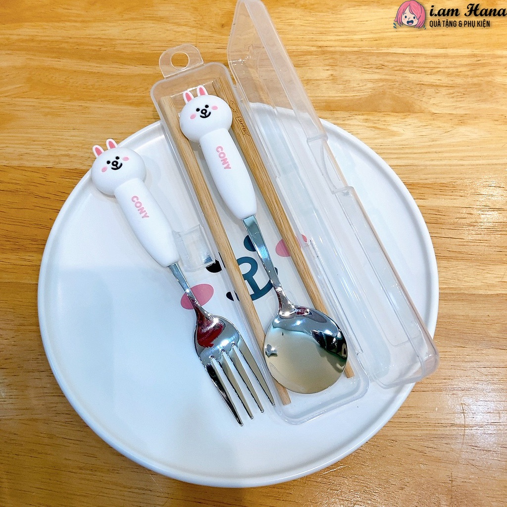 Bộ muỗng đũa nĩa văn phòng Brown Cony Chocco Sally dễ thương