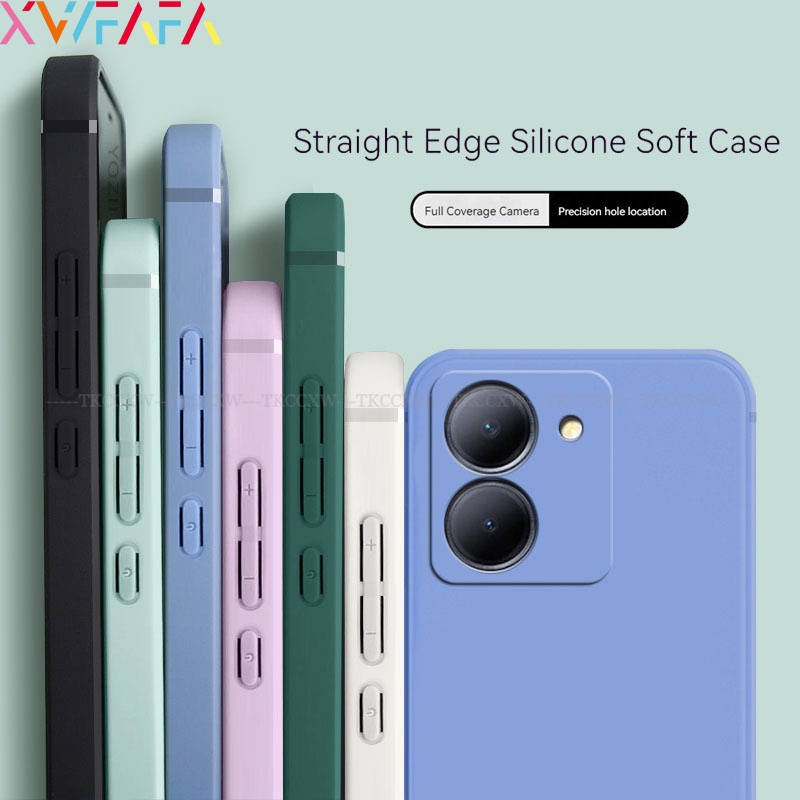 Silicone Ốp Điện Thoại Silicon Dẻo Viền Thẳng Bảo Vệ Cho vivo y27 y36 y78 y35 y16 y22 y22s 4g 5g
