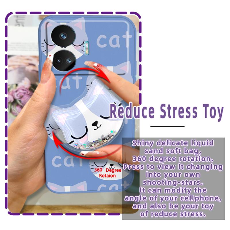 Rotatable stand Liquid silicone shell Phone Case For OPPO Realme GT Neo5 SE protective case ins Skin feel silicone