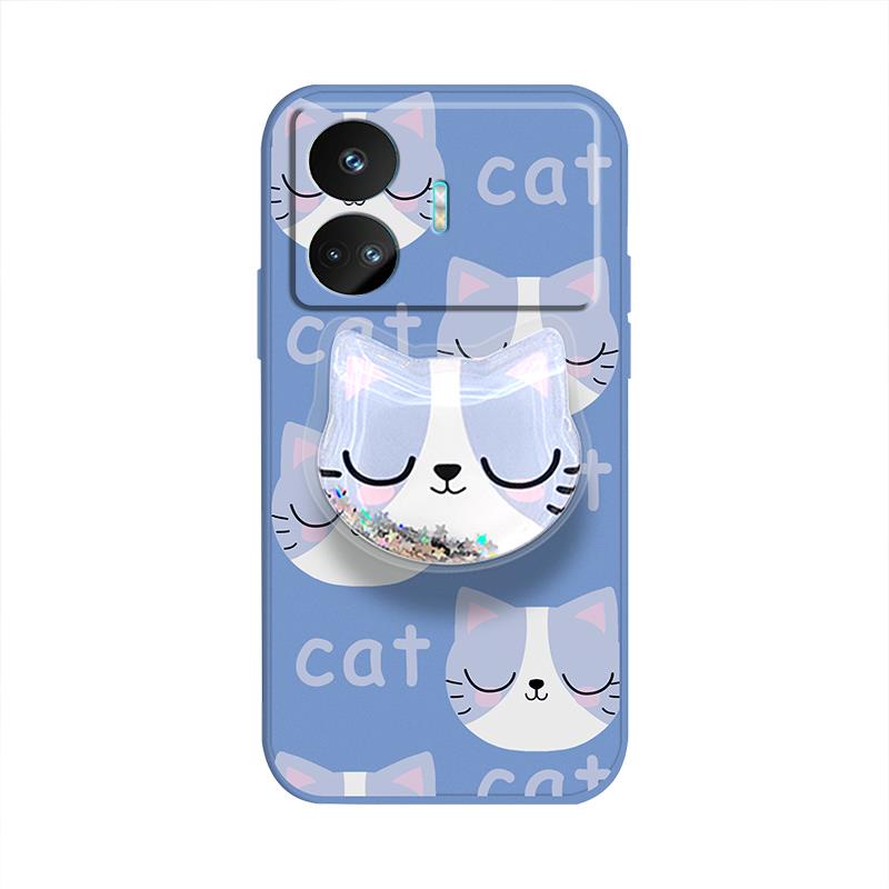 Rotatable stand Liquid silicone shell Phone Case For OPPO Realme GT Neo5 SE protective case ins Skin feel silicone