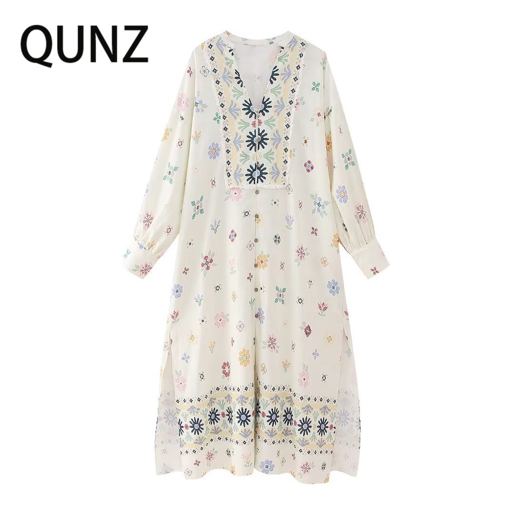 Váy In Pha Trộn qunz flax 6007