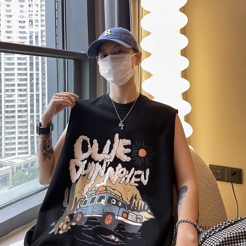 Áo Ba Lỗ Thể Thao Dáng Rộng Thoáng Khí Thoải Mái In Họa Tiết Hoạt Hình anime Thời Trang Mùa Hè Cho Nam Và Nữ