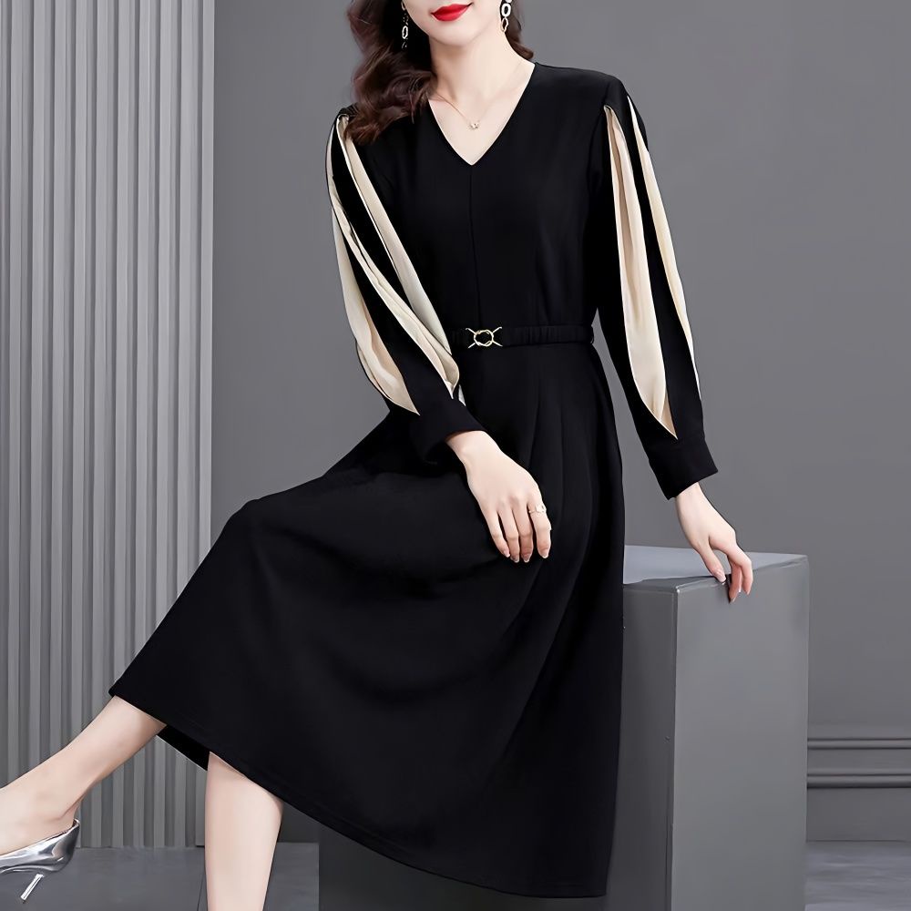 Đầm chiffon Tay Dài Thời Trang Xuân Thu Cho Nữ
